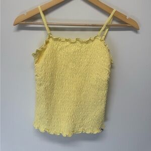 abercrombie kids Smocked yellow Cami with Ruffle Trim Girls Size 11/12